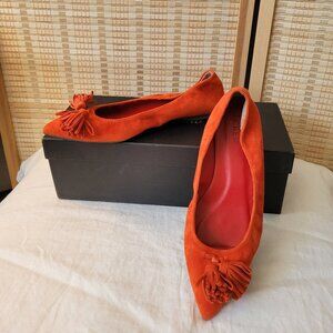 J.CREW Suede Flats with Tassel Detail